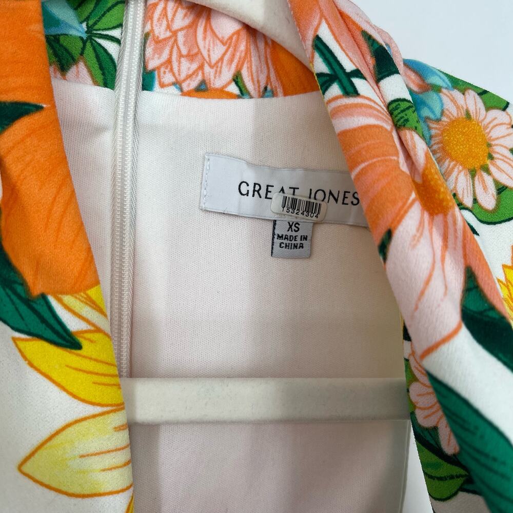 Great Jones Hawaiian Floral Romper Size XS Orange - Picture 4 of 14